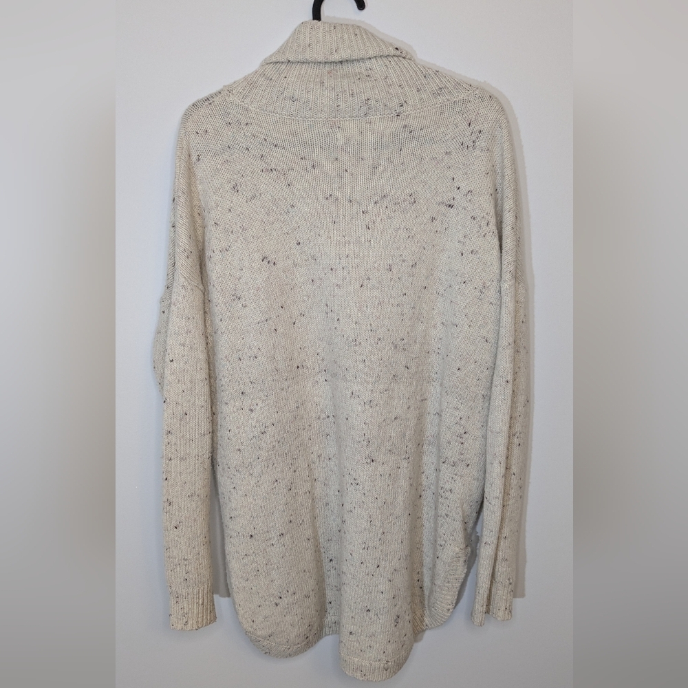 Monk & Lou Flecked Cowl Neck Sweater High Low - cream beige - size M - Picture 7 of 9